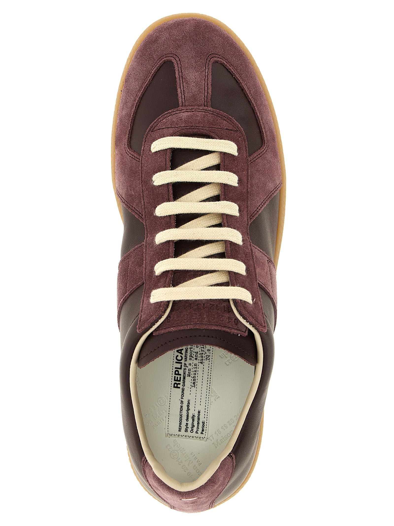 Maison Margiela Sneakers aus bordeauxrotem Kalbsleder