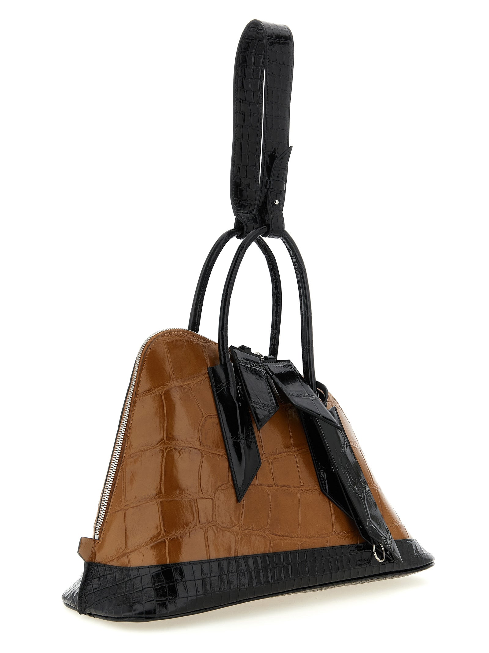 The Attico Braune Kalbsleder Bos Taurus Handtasche