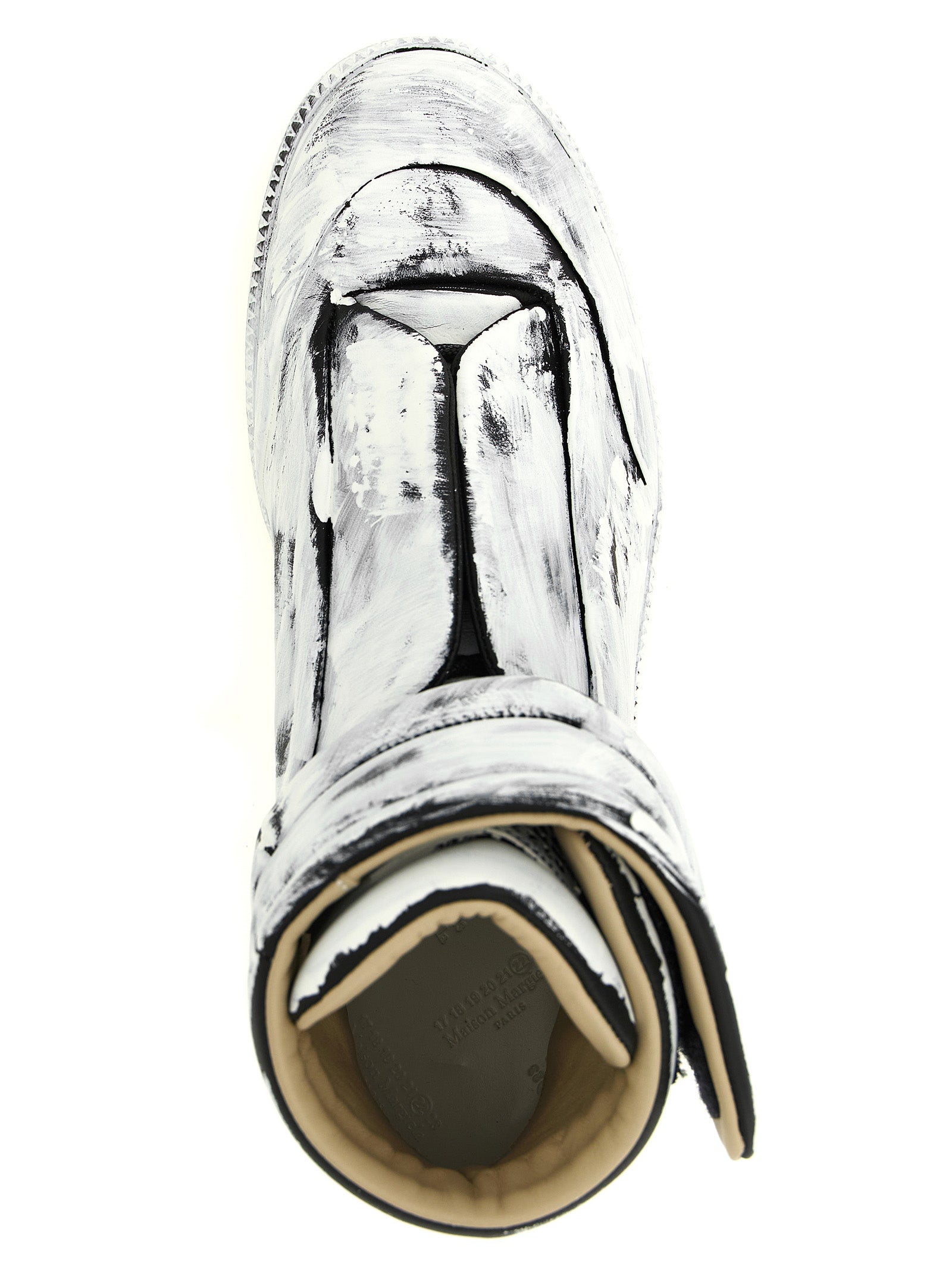 Maison Margiela Zweifarbige Kalbsleder-Sneaker im Athletic-Stil