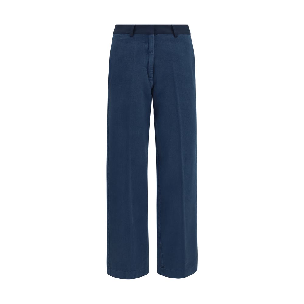 Forte_Forte Blaue Baumwoll-Chino-Hose