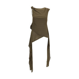 Ganni Grüne Polyester-Bluse