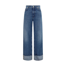Dolce & Gabbana Blaue Jeans aus Baumwolle im geraden Schnitt
