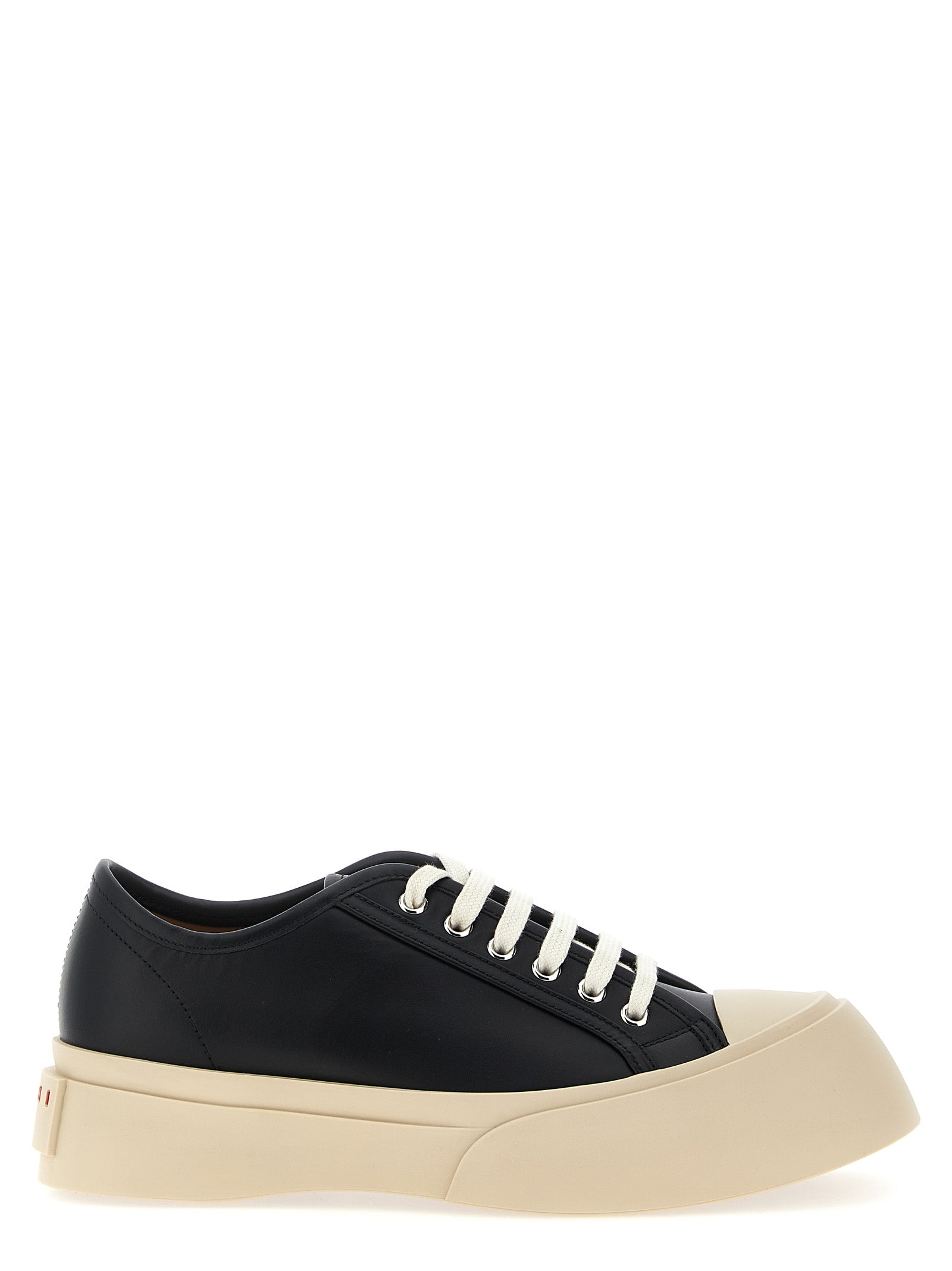Marni Schwarze Kalbsleder Low-Top-Sneaker