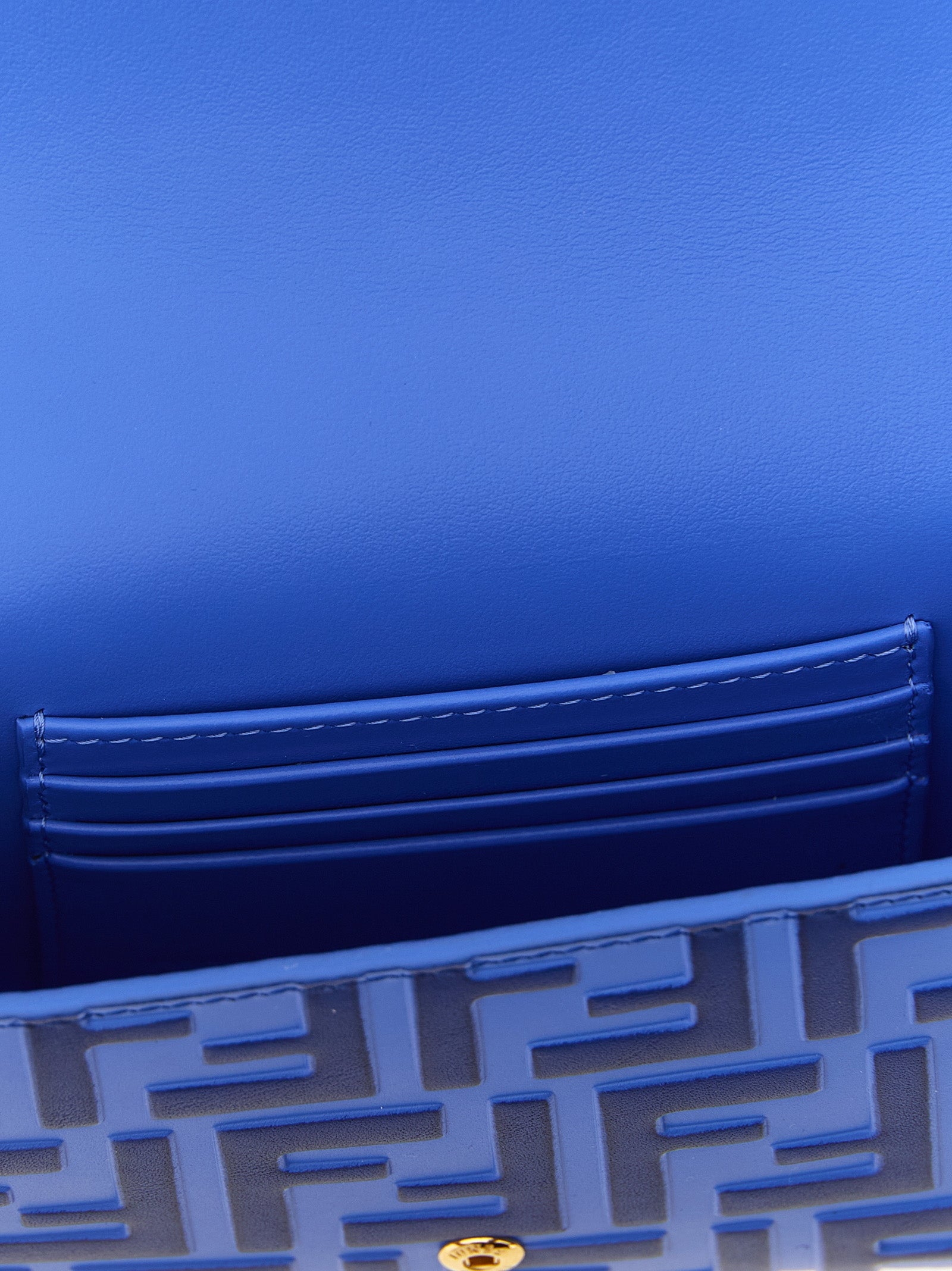 Fendi Kartenetui aus blauem Kalbsleder