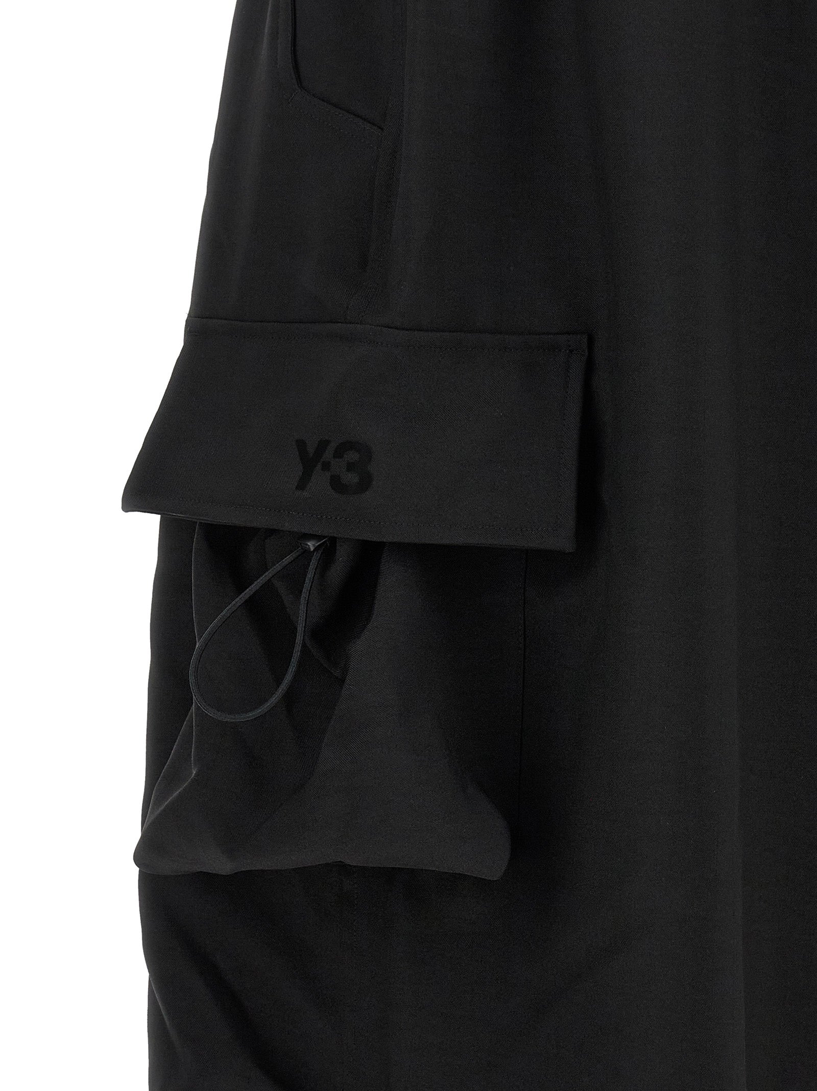 Y-3 Schwarze Cargohose aus Polyester