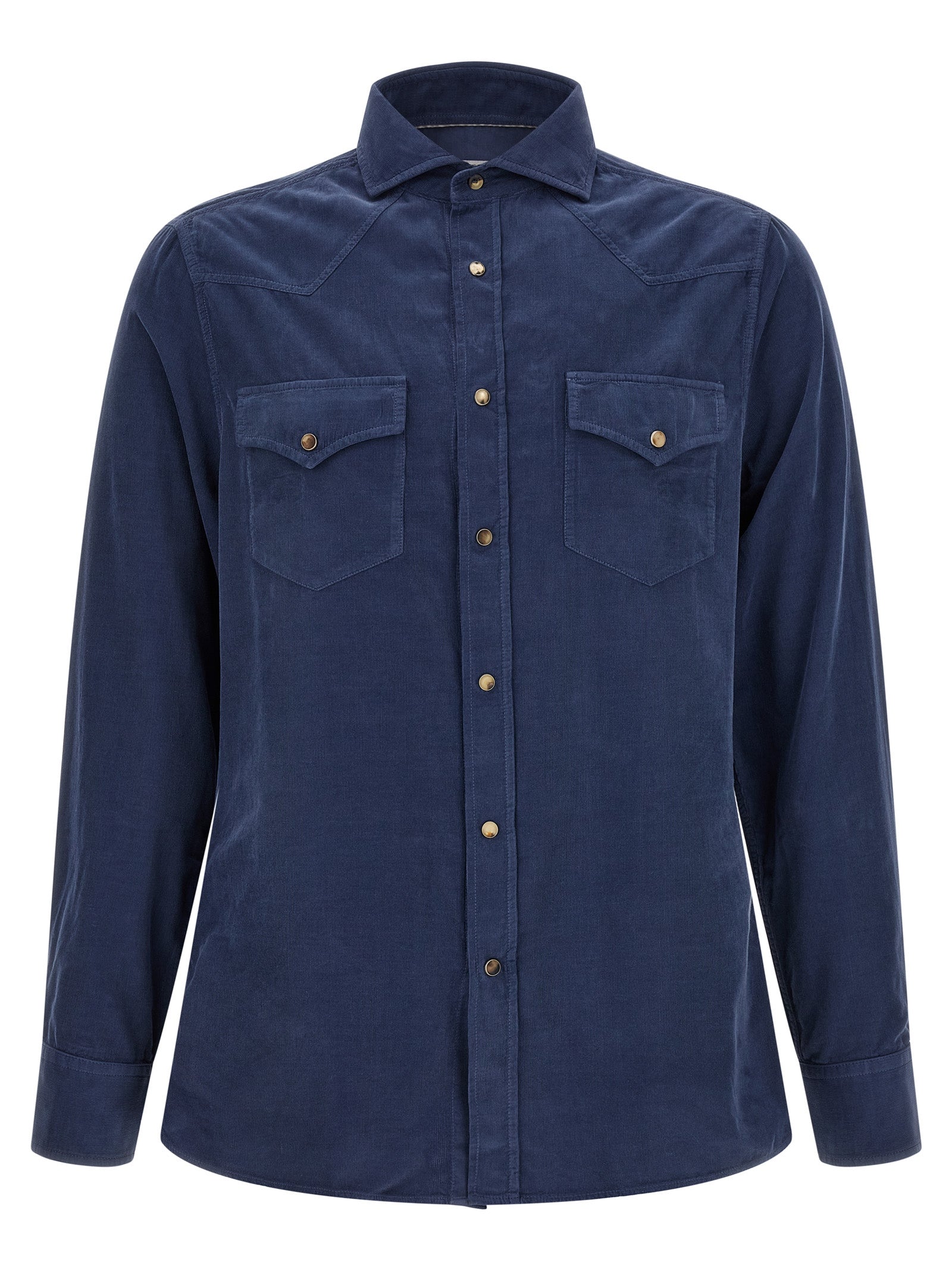Brunello Cucinelli Blaue Baumwollbluse