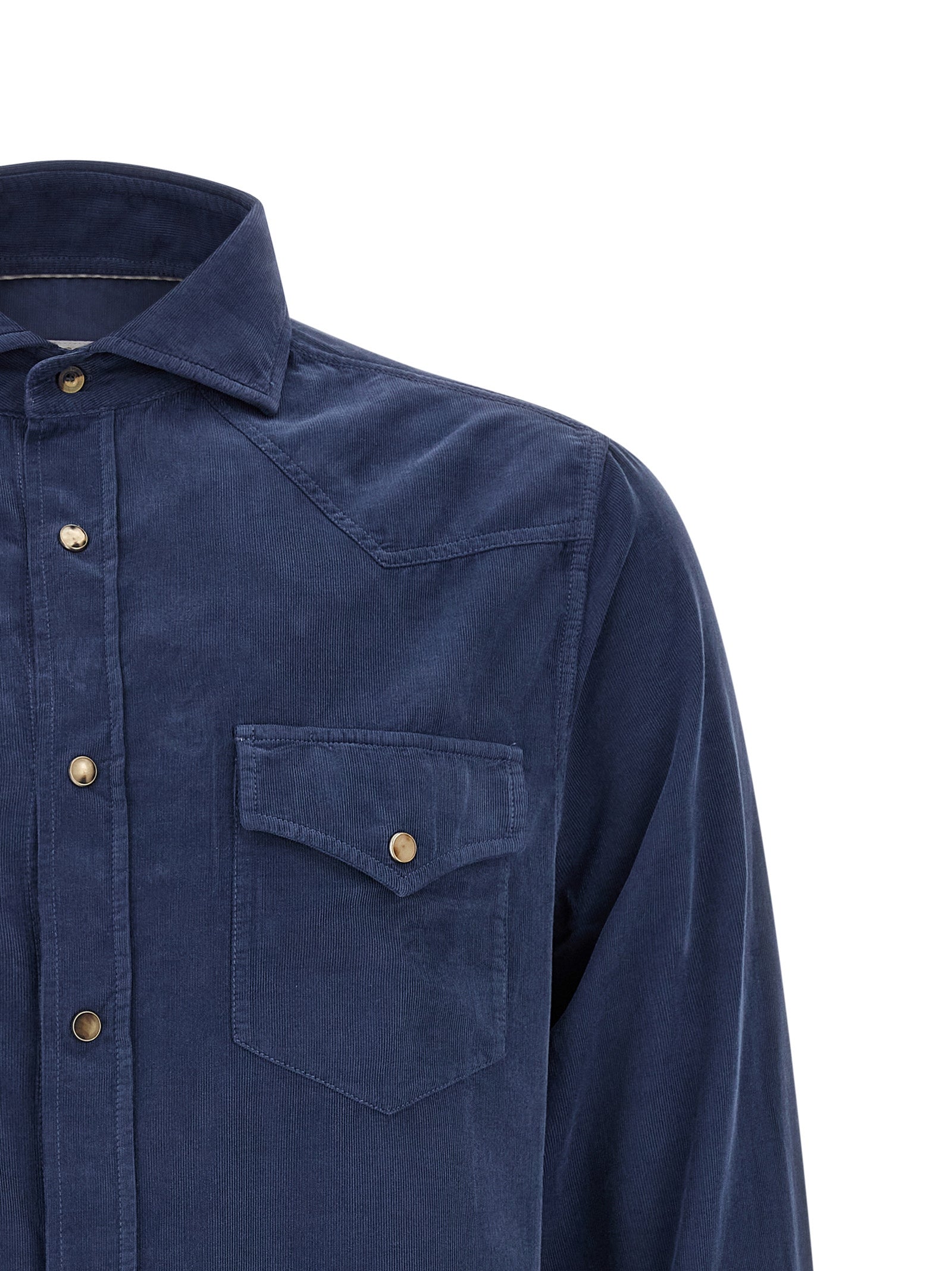 Brunello Cucinelli Blaue Baumwollbluse