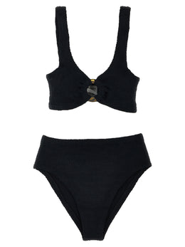 Hunza G Schwarzer Nylon-Bikini