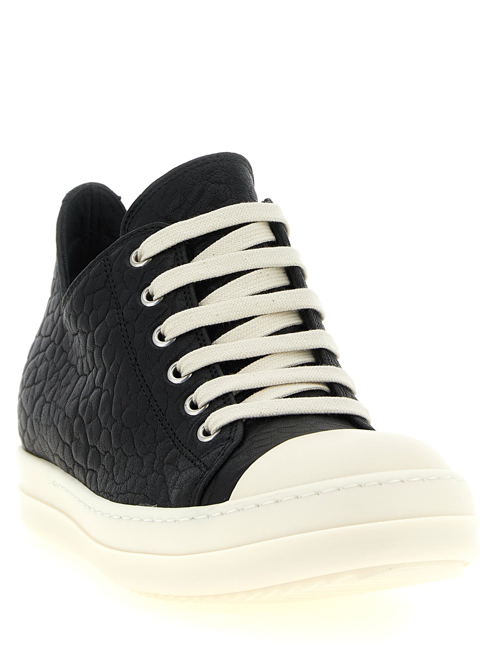 Rick Owens Bicolor Lammleder Low-Top-Sneakers