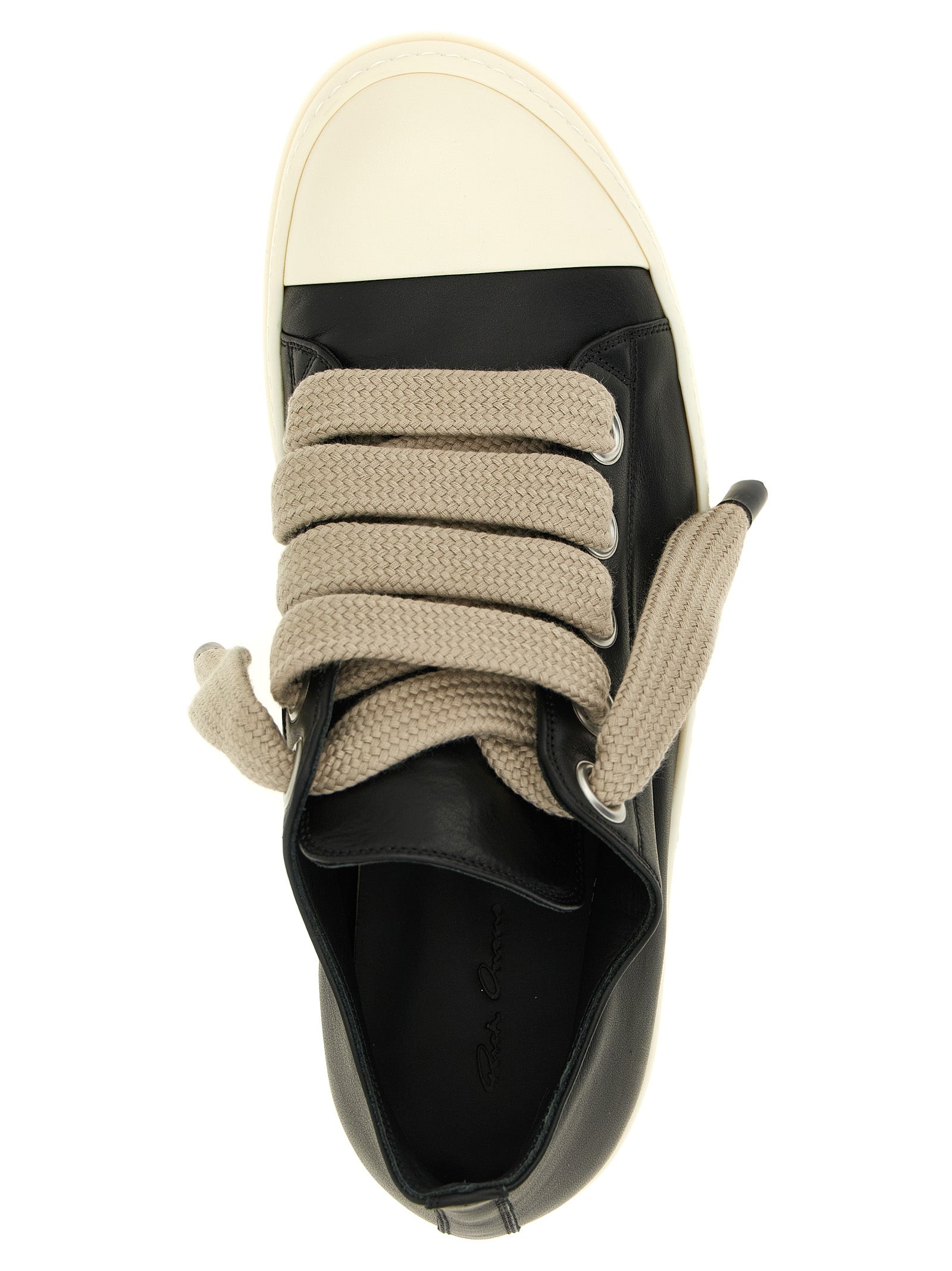 Rick Owens Bicolor Calfskin Low Top Sneakers