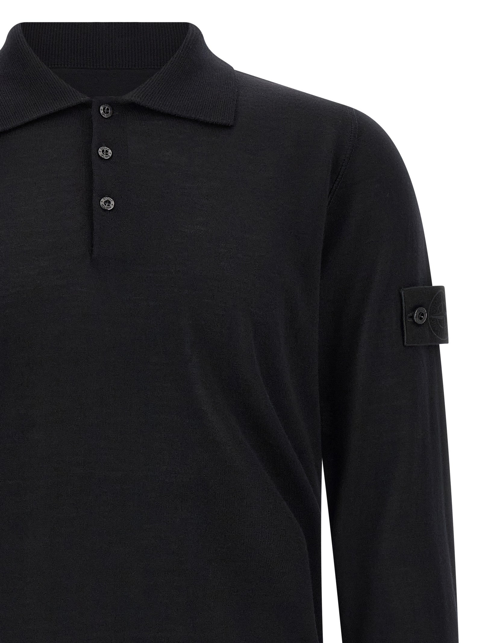 Stone Island Schwarzer Cardigan aus Schurwolle