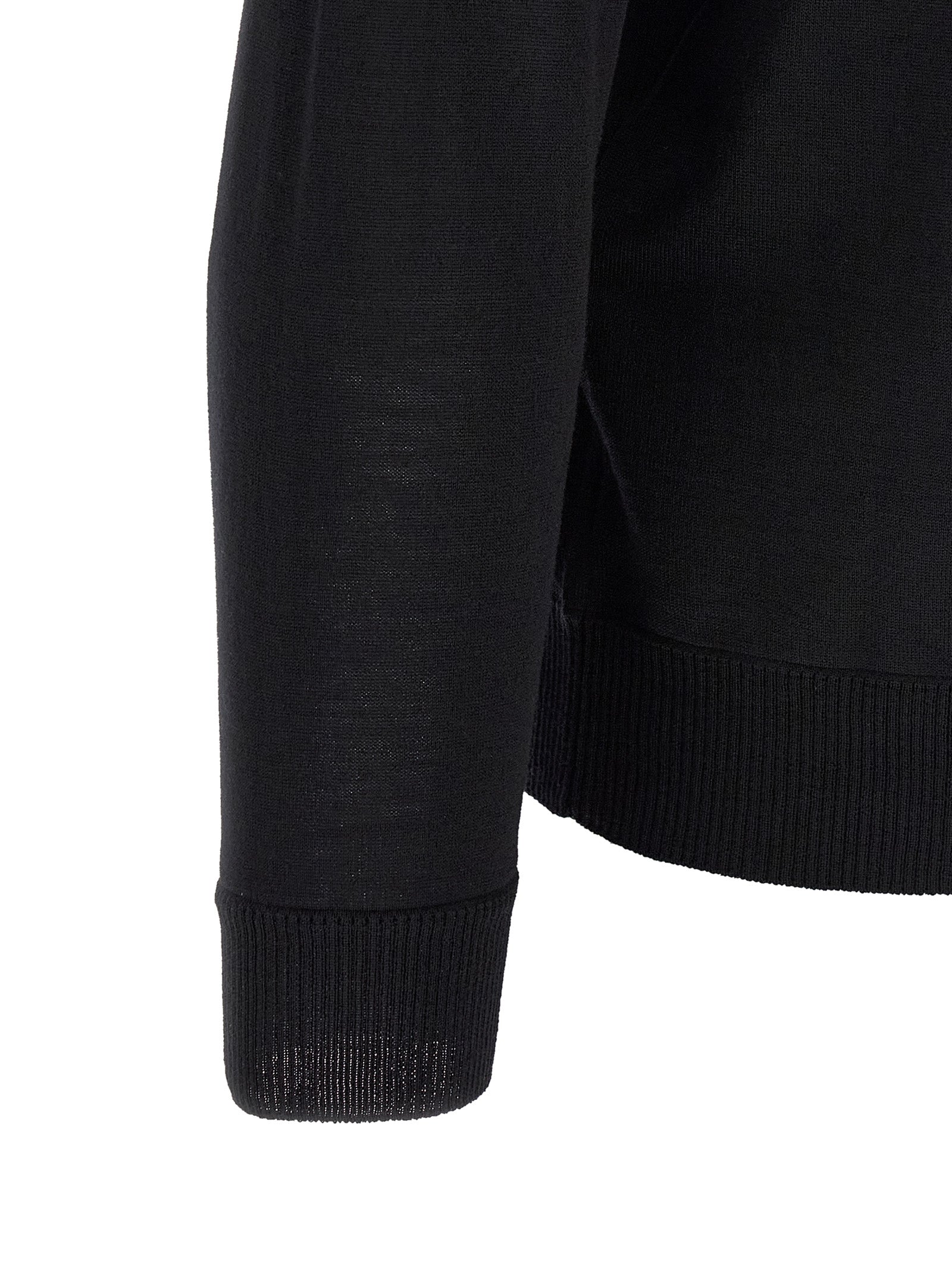 Stone Island Schwarzer Cardigan aus Schurwolle