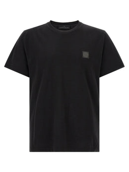 Stone Island Schwarzes Baumwoll-T-Shirt