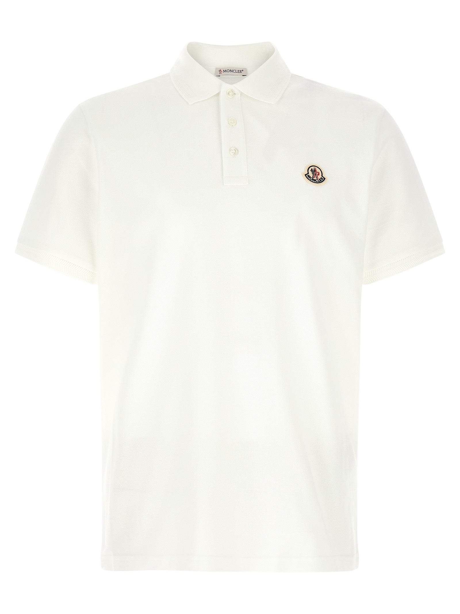 Moncler Weißes Poloshirt aus Baumwolle