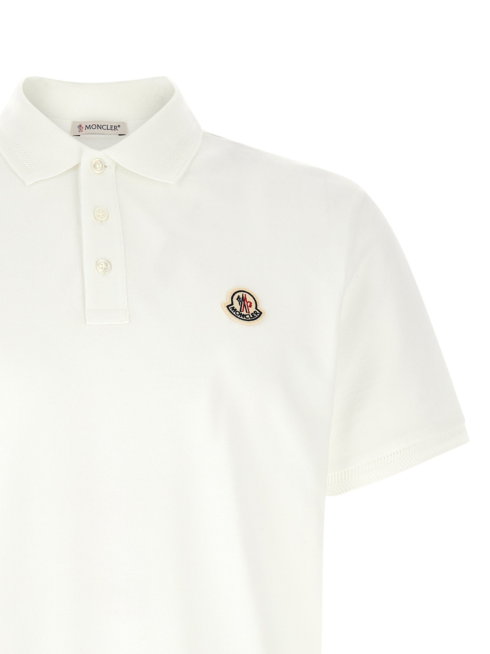 Moncler Weißes Poloshirt aus Baumwolle