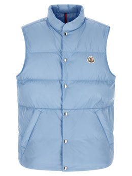 Moncler Blaue Ärmellose Jacke aus Polyamid