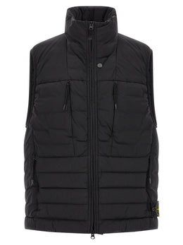 Stone Island Schwarze ärmellose Jacke aus Polyamid