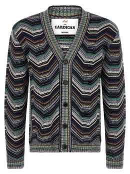 Missoni Mehrfarbige Wollstrickjacke