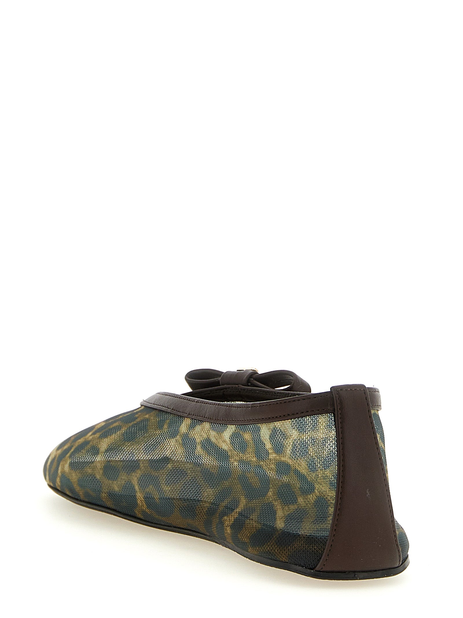 Ganni Braune Ballerinas aus Nylon