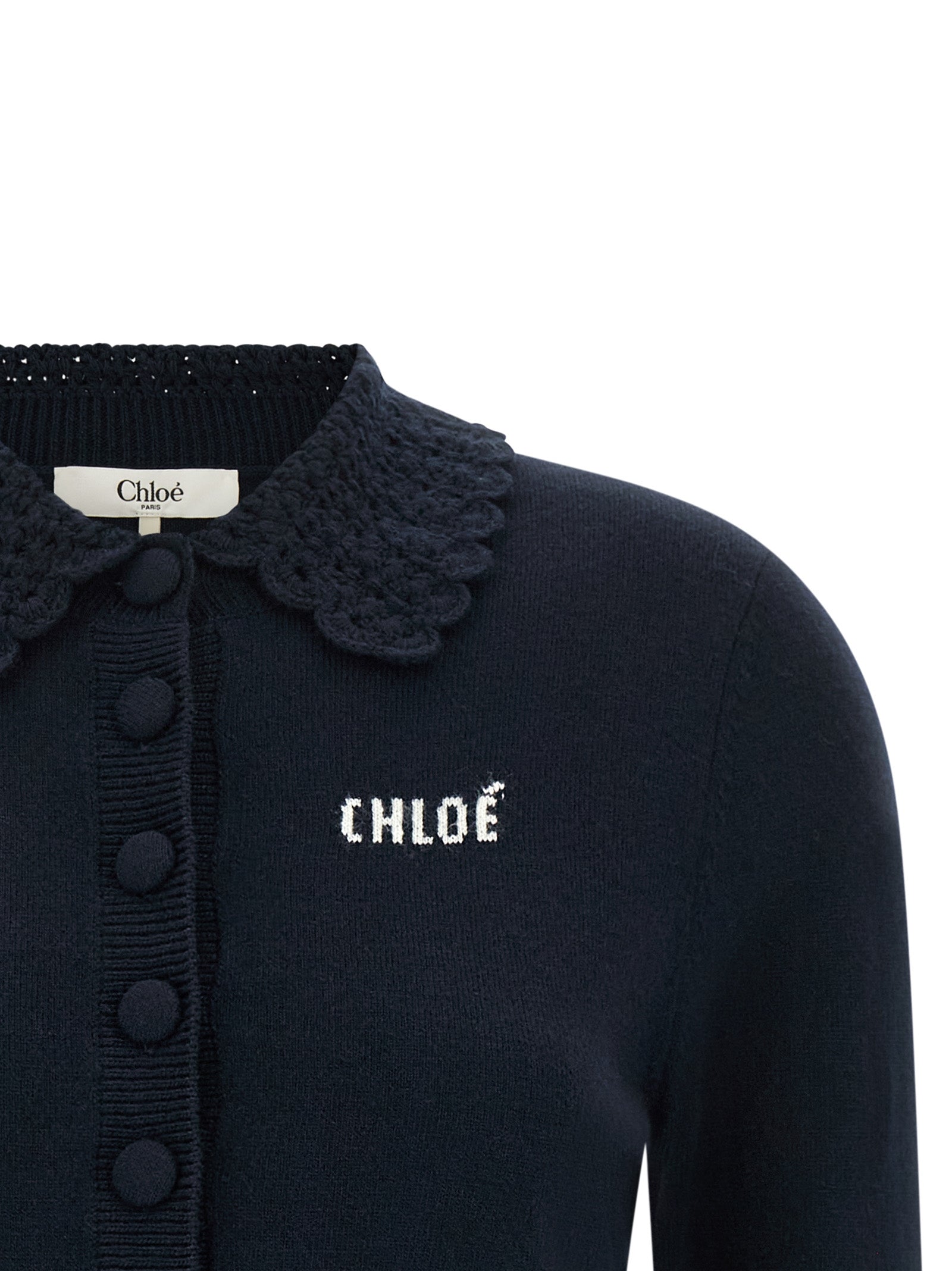 Chloé Blauer Wollcardigan