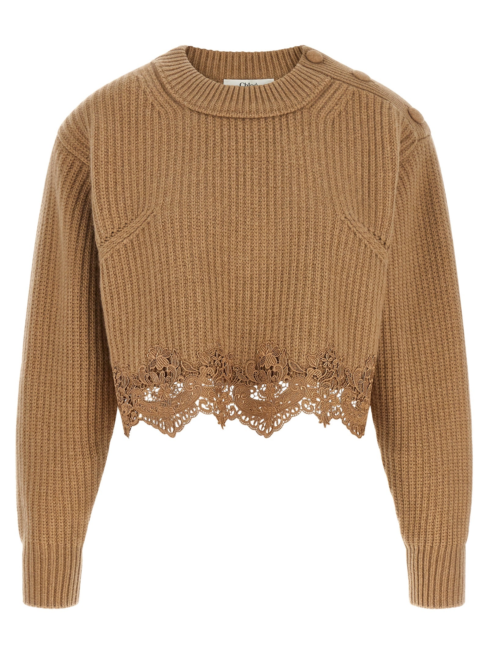 Chloé Beige Wollstrickjacke