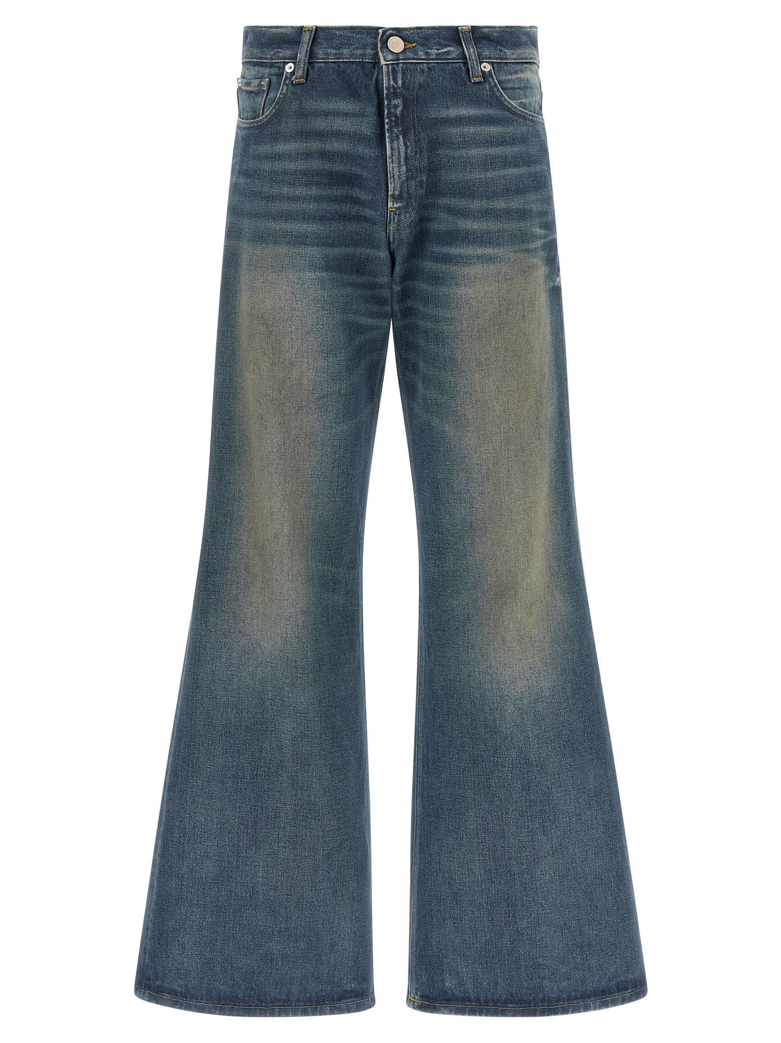 Haikure Blaue Baumwoll-Jeans mit ausgestelltem Bein