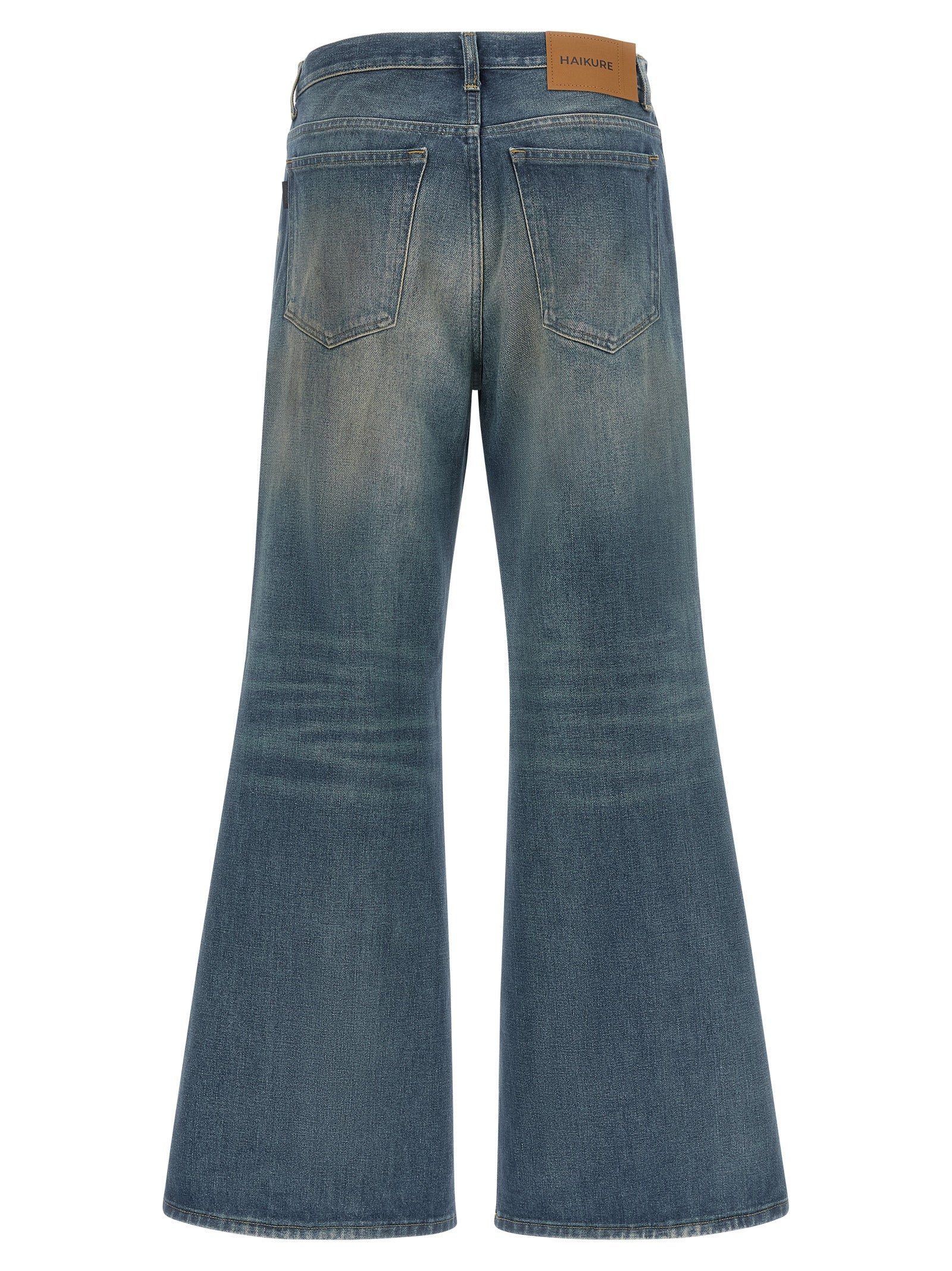 Haikure Blaue Baumwoll-Jeans mit ausgestelltem Bein