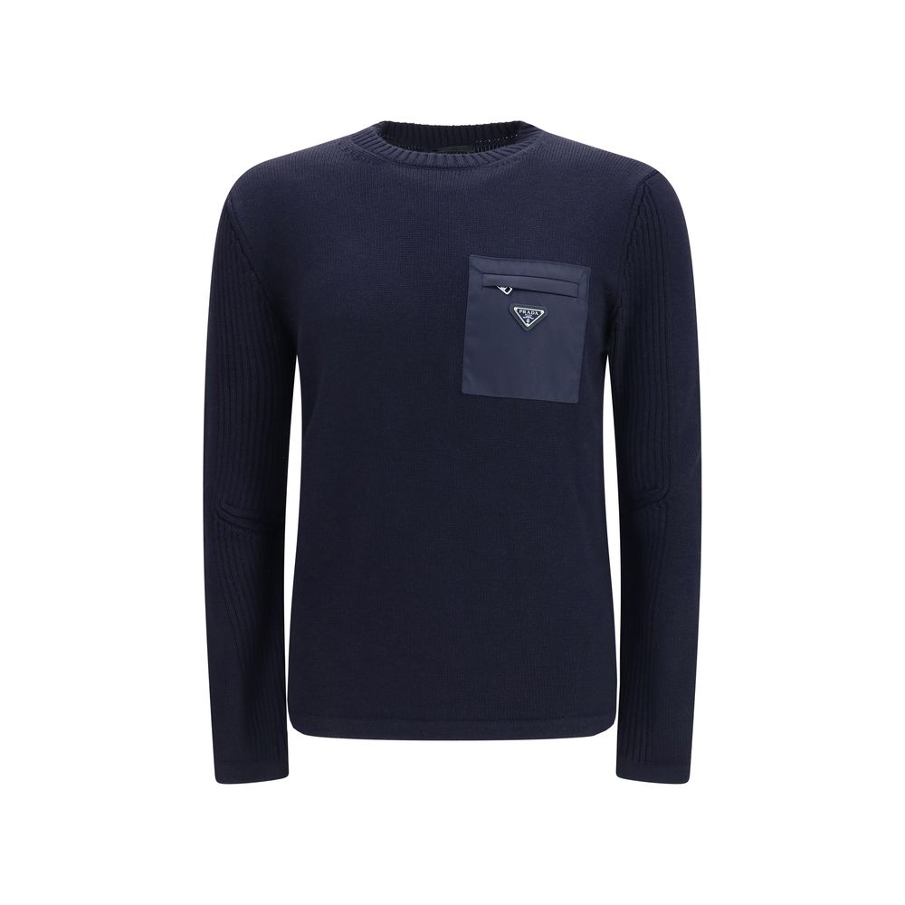 Prada Blauer Wollpullover Oves Aries