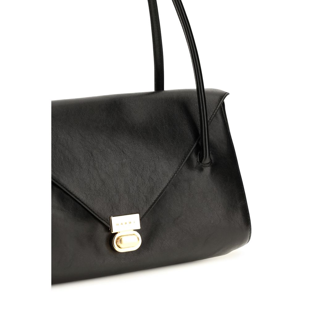 Marni Schwarze Bos Taurus Kalbsleder Schultertasche