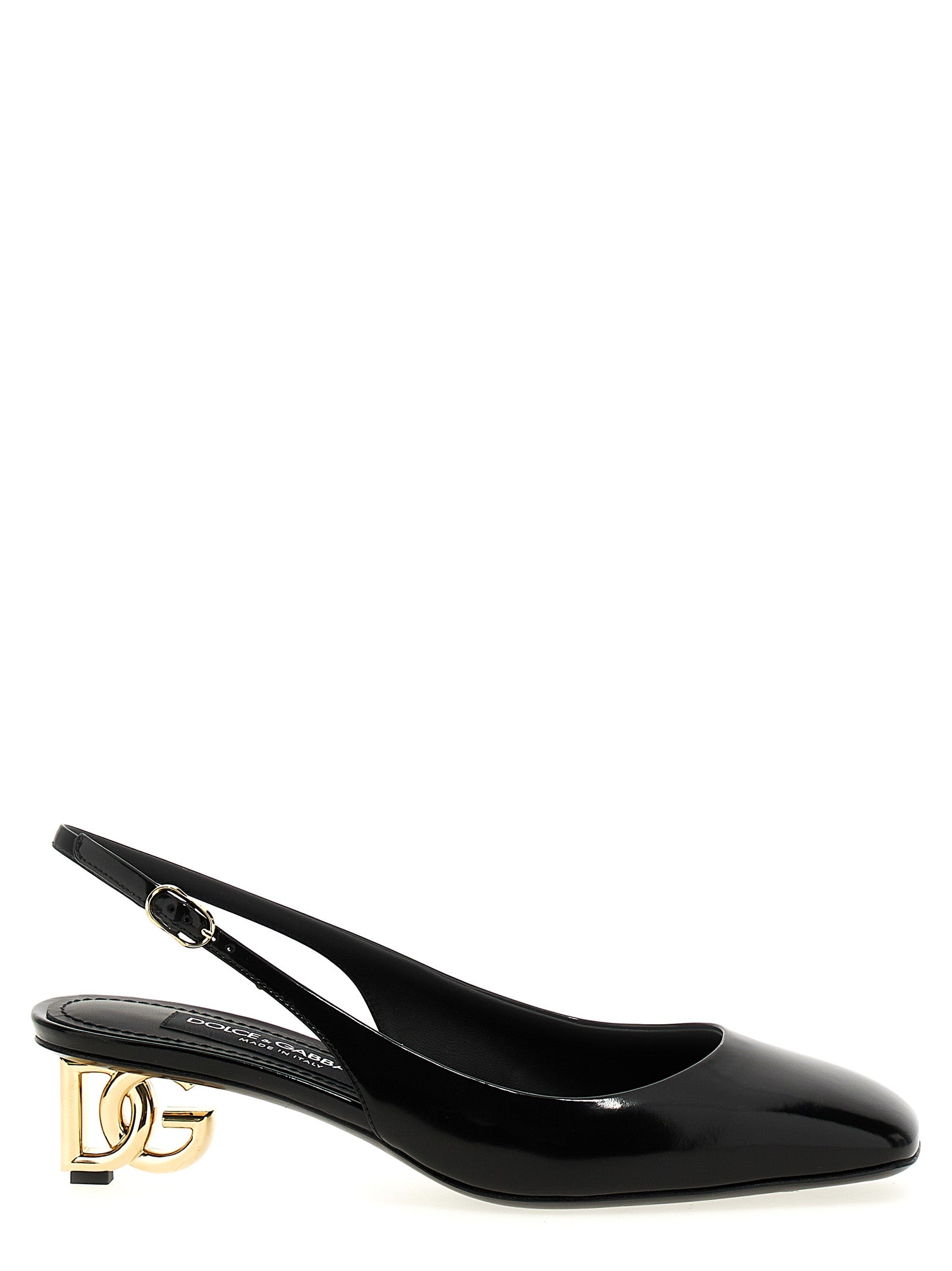 Dolce & Gabbana Schwarze Pumps aus Kalbsleder mit mittlerem Absatz