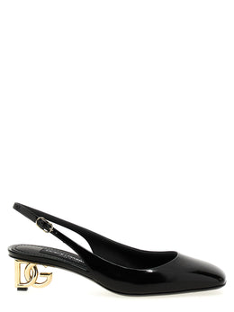 Dolce & Gabbana Schwarze Pumps aus Kalbsleder mit mittlerem Absatz