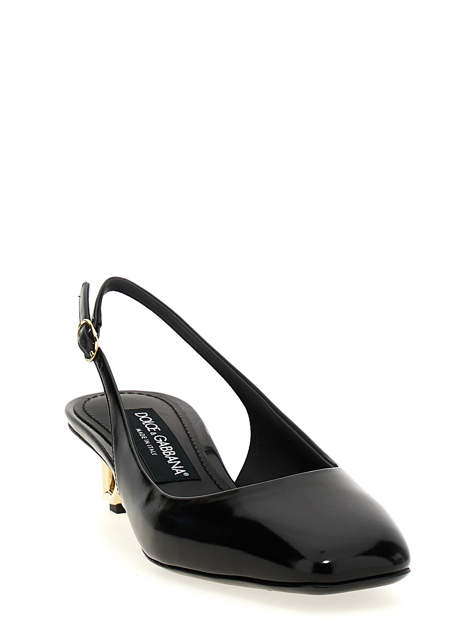 Dolce & Gabbana Schwarze Pumps aus Kalbsleder mit mittlerem Absatz