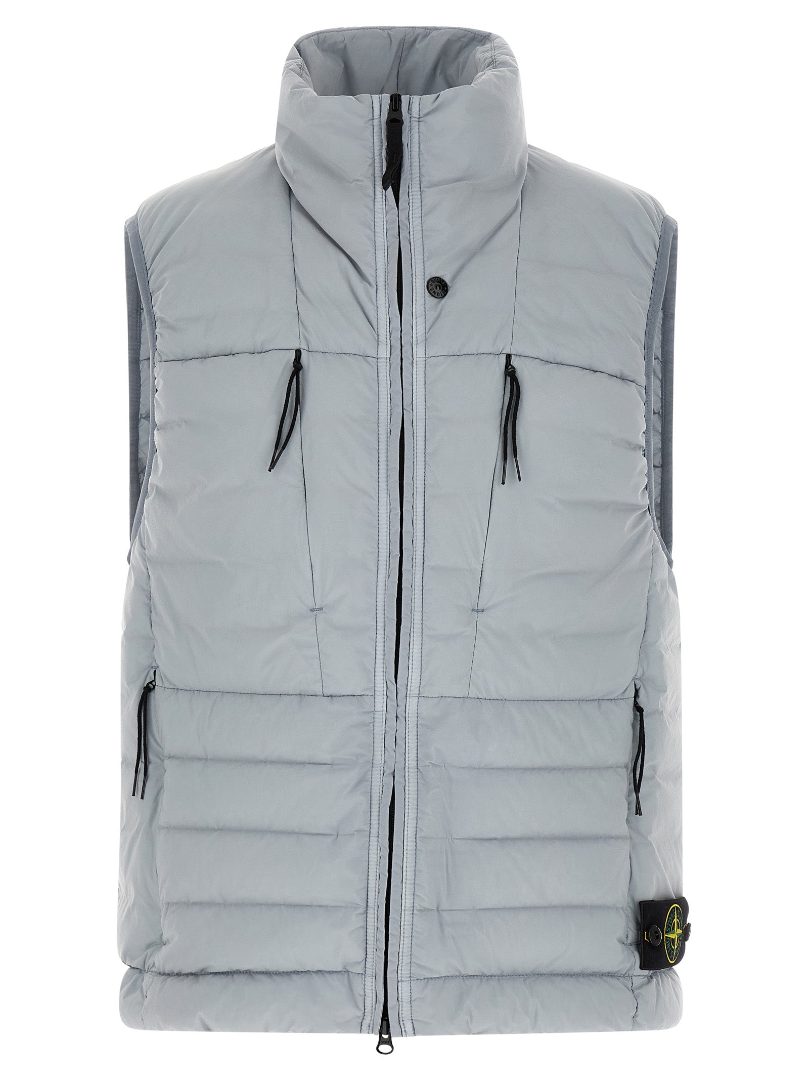 Stone Island Graue ärmellose Jacke aus Polyamid