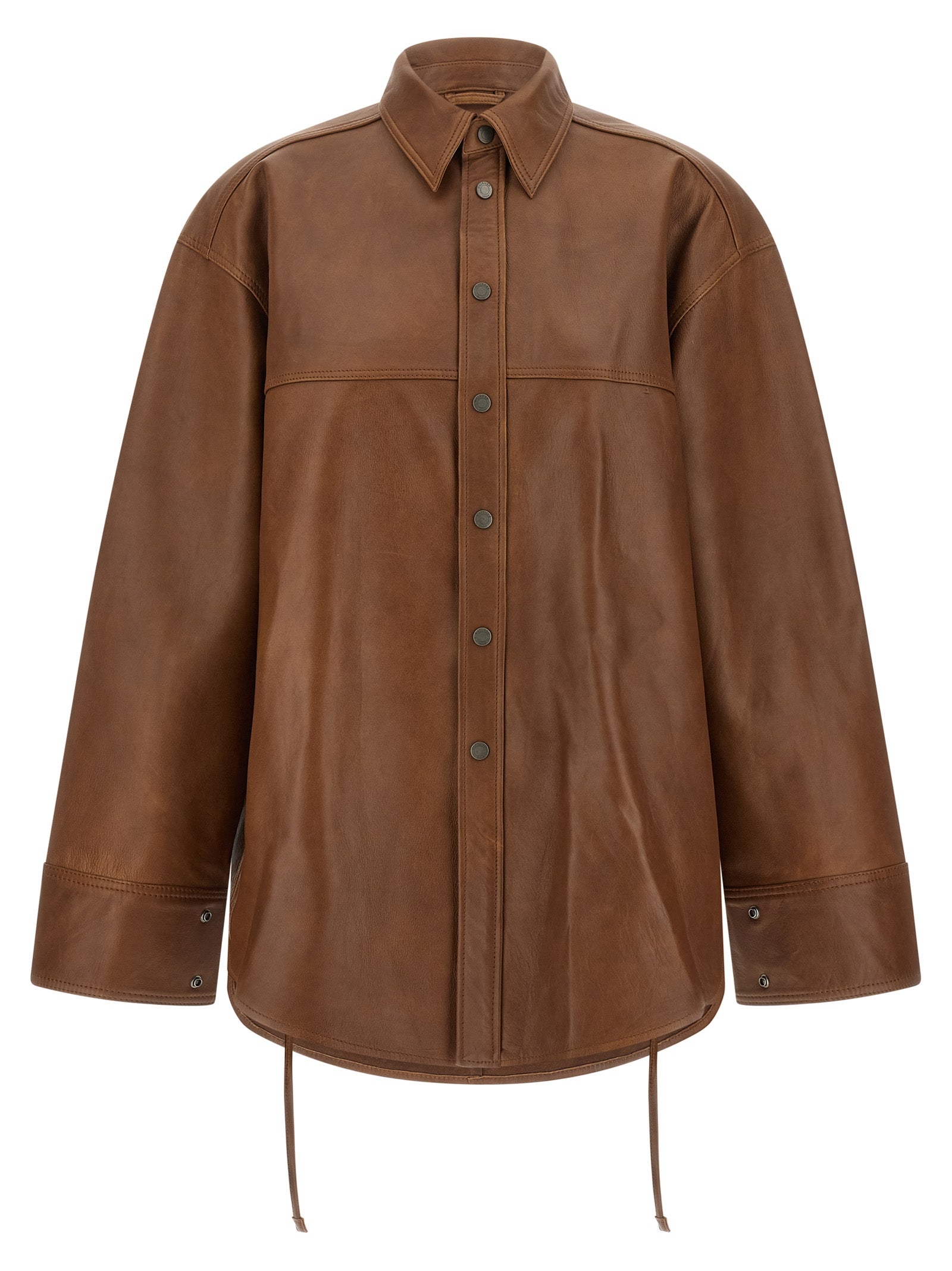 Haikure Braune Lammleder-Bluse
