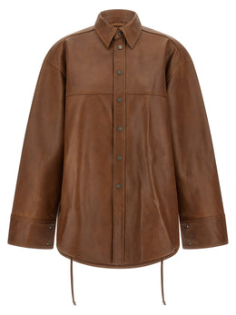 Haikure Braune Lammleder-Bluse