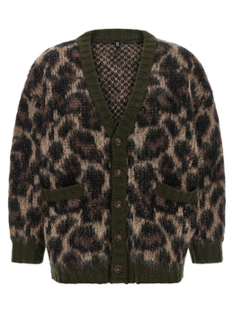 R13 Brauner Nylon-Strickjacke