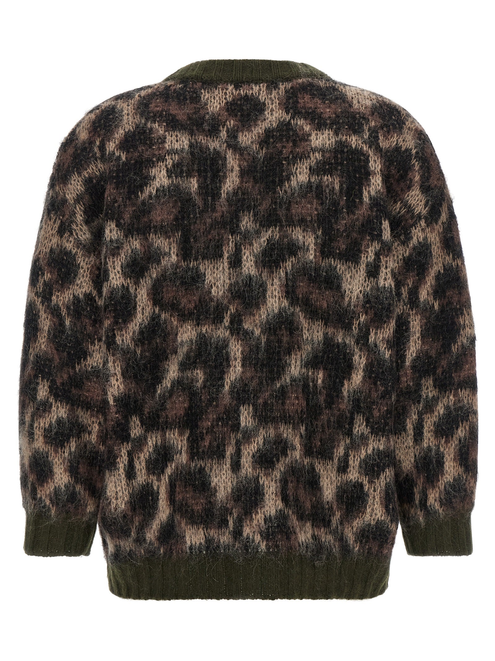 R13 Brauner Nylon-Strickjacke