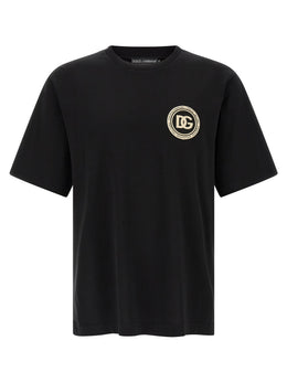 Dolce & Gabbana Schwarzes Baumwoll-T-Shirt