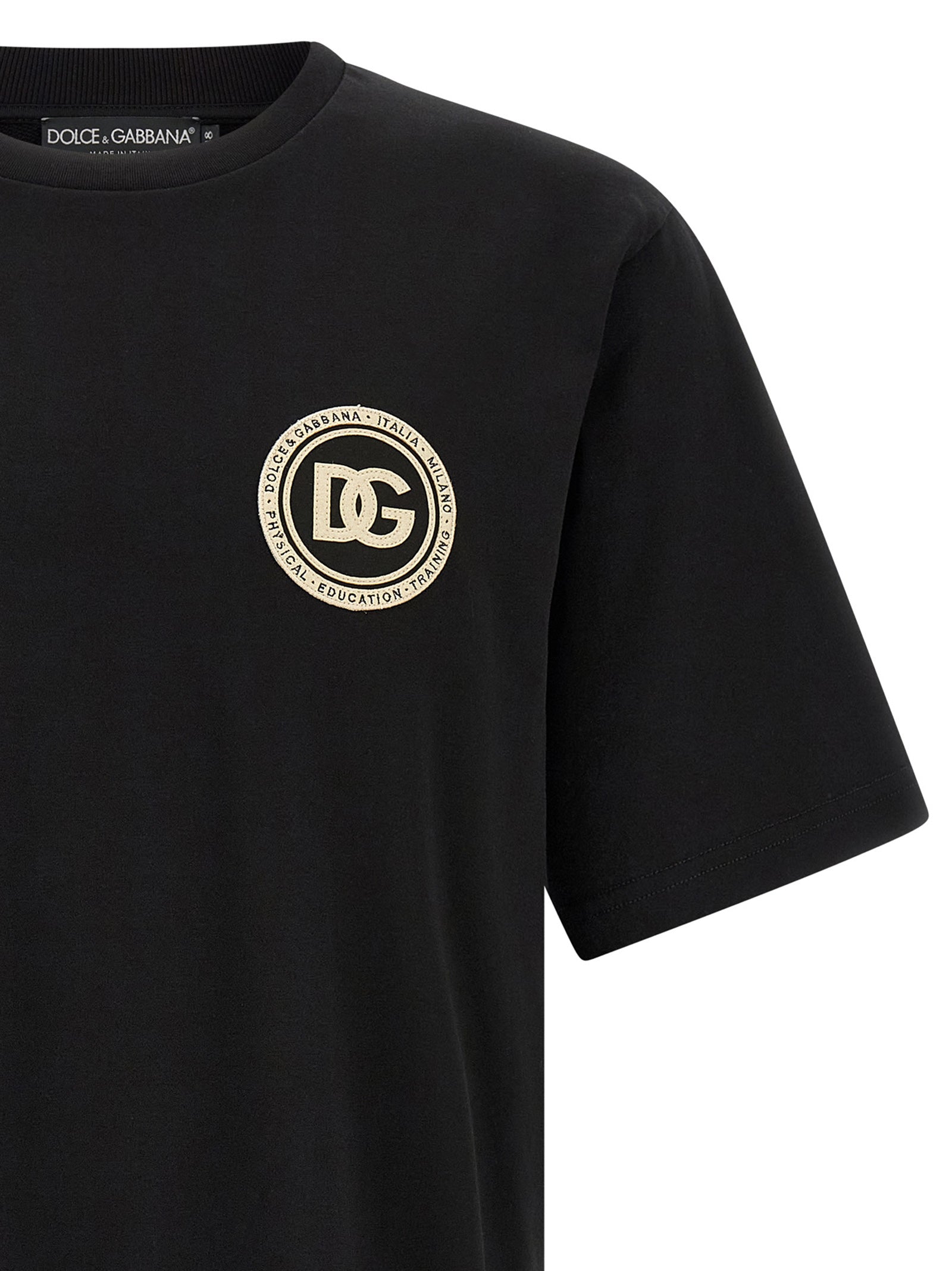 Dolce & Gabbana Schwarzes Baumwoll-T-Shirt