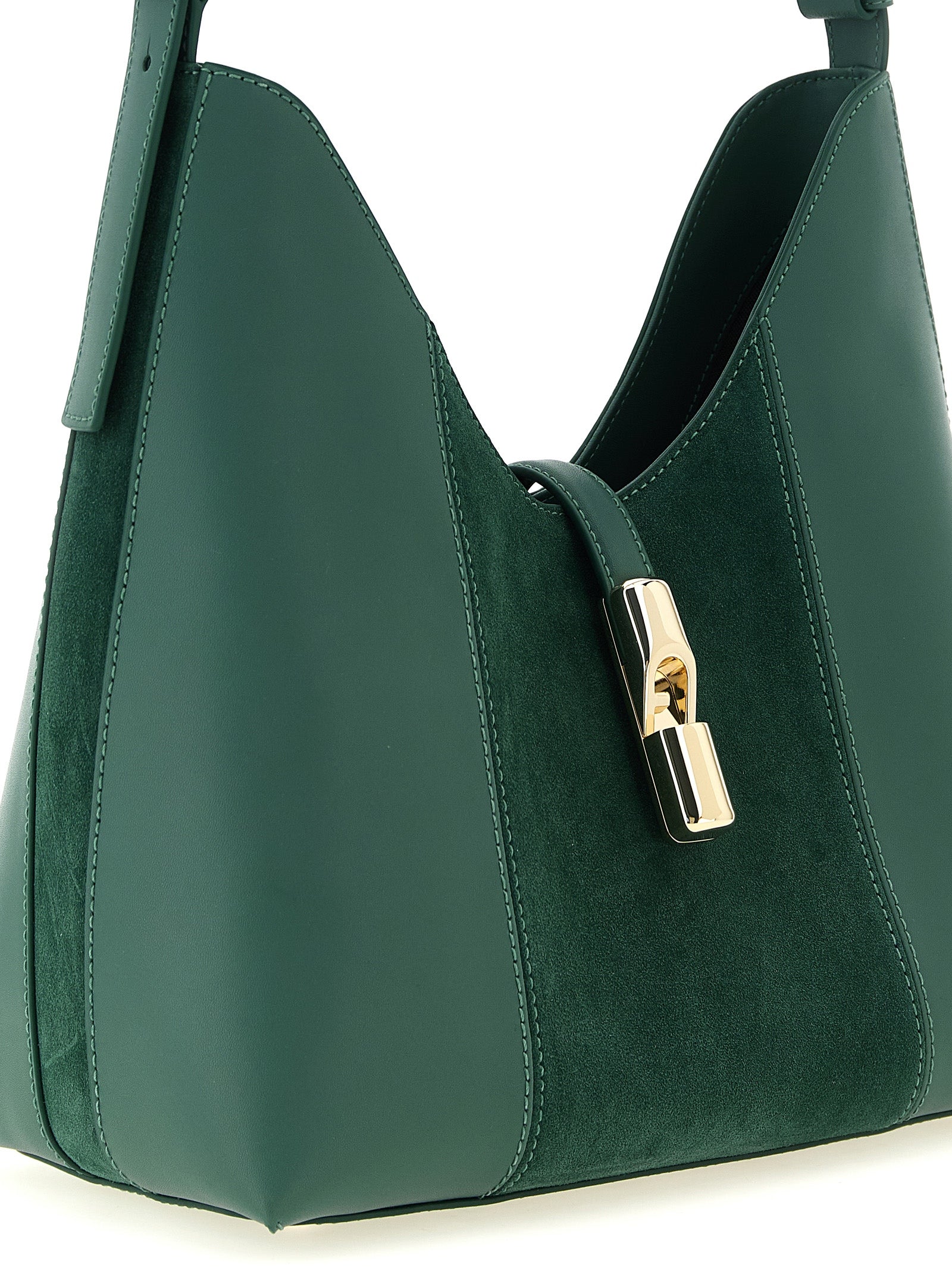Furla Zweifarbige Schultertasche aus Kalbsleder