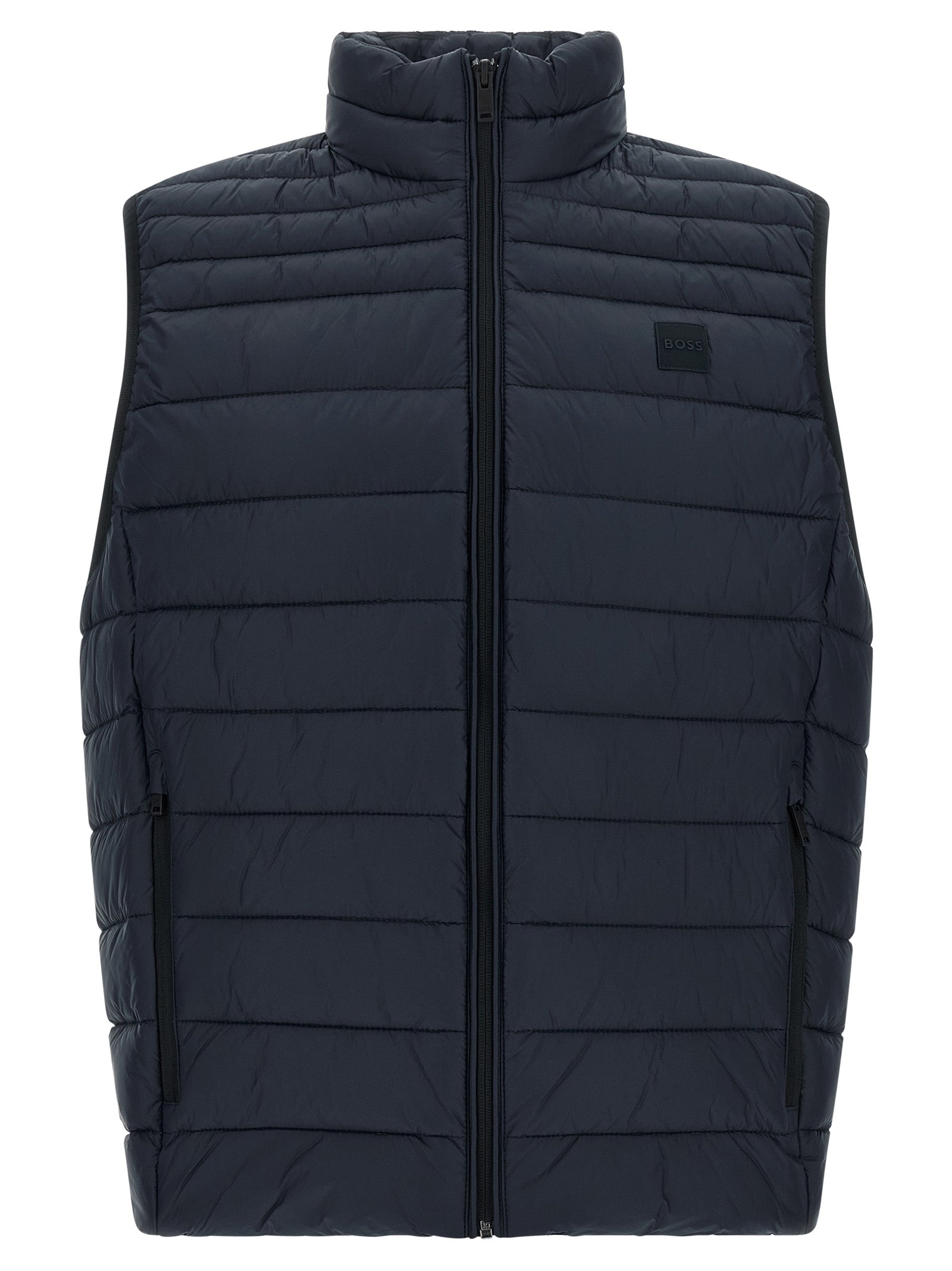 Hugo Boss Dunkelblaue ärmellose Jacke aus recyceltem Polyamid