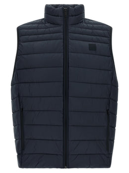 Hugo Boss Dunkelblaue ärmellose Jacke aus recyceltem Polyamid