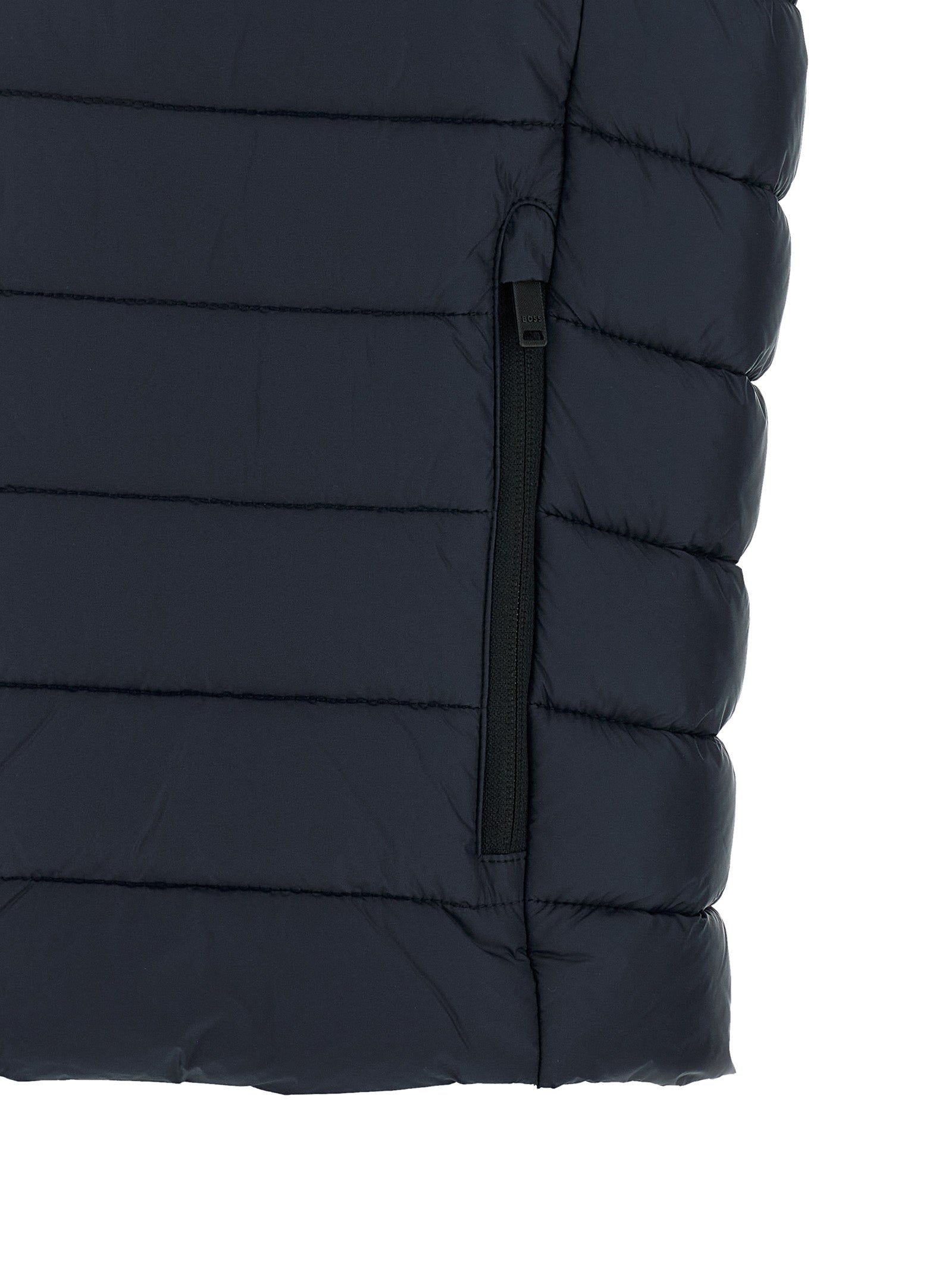 Hugo Boss Dunkelblaue ärmellose Jacke aus recyceltem Polyamid