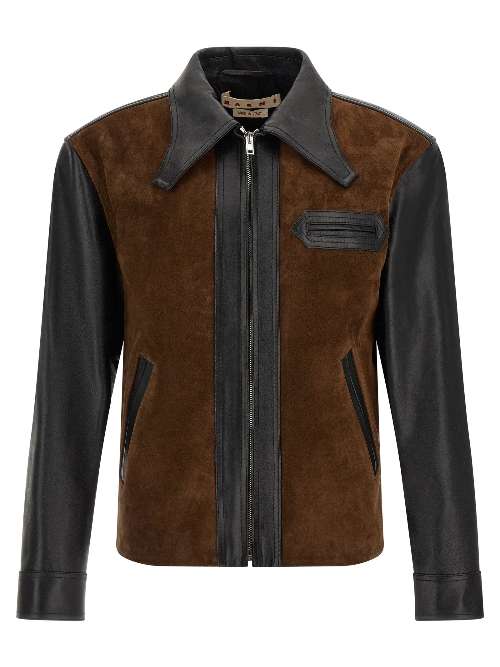 Marni Multicolor Calfskin Lederjacke