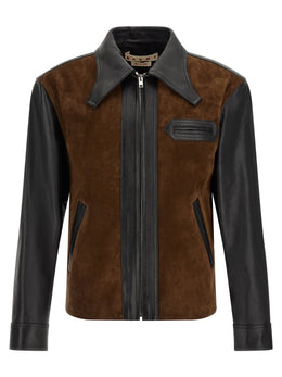 Marni Multicolor Calfskin Lederjacke