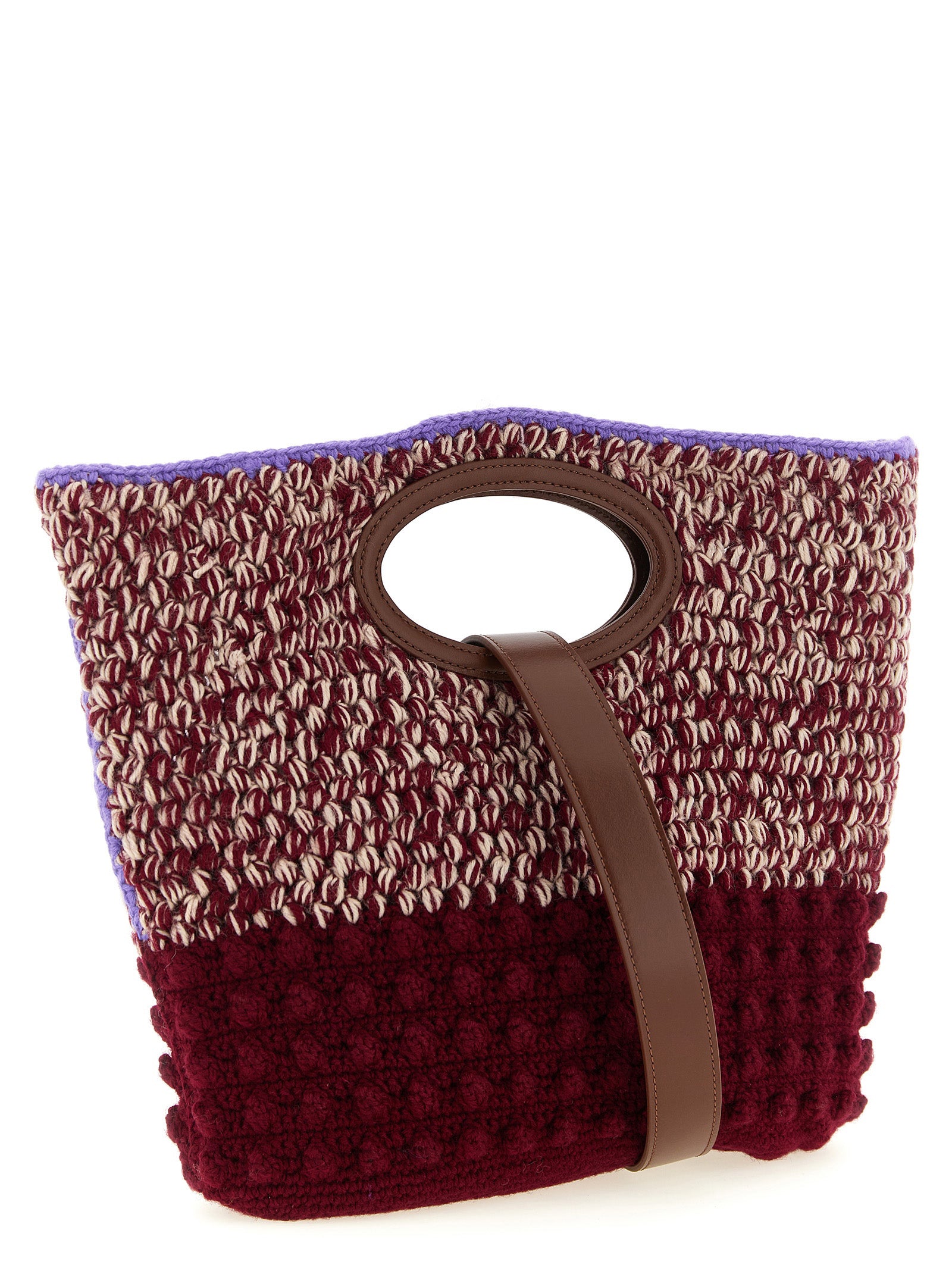Marni Bordeaux Wollhandtasche