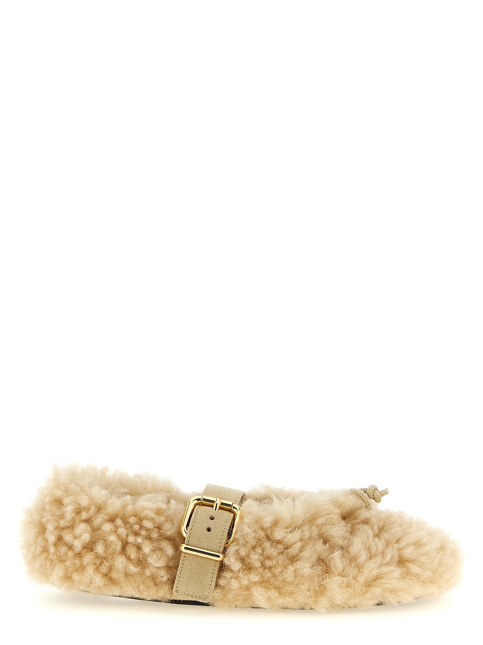 Marni Ballerinas aus beigem Lammleder