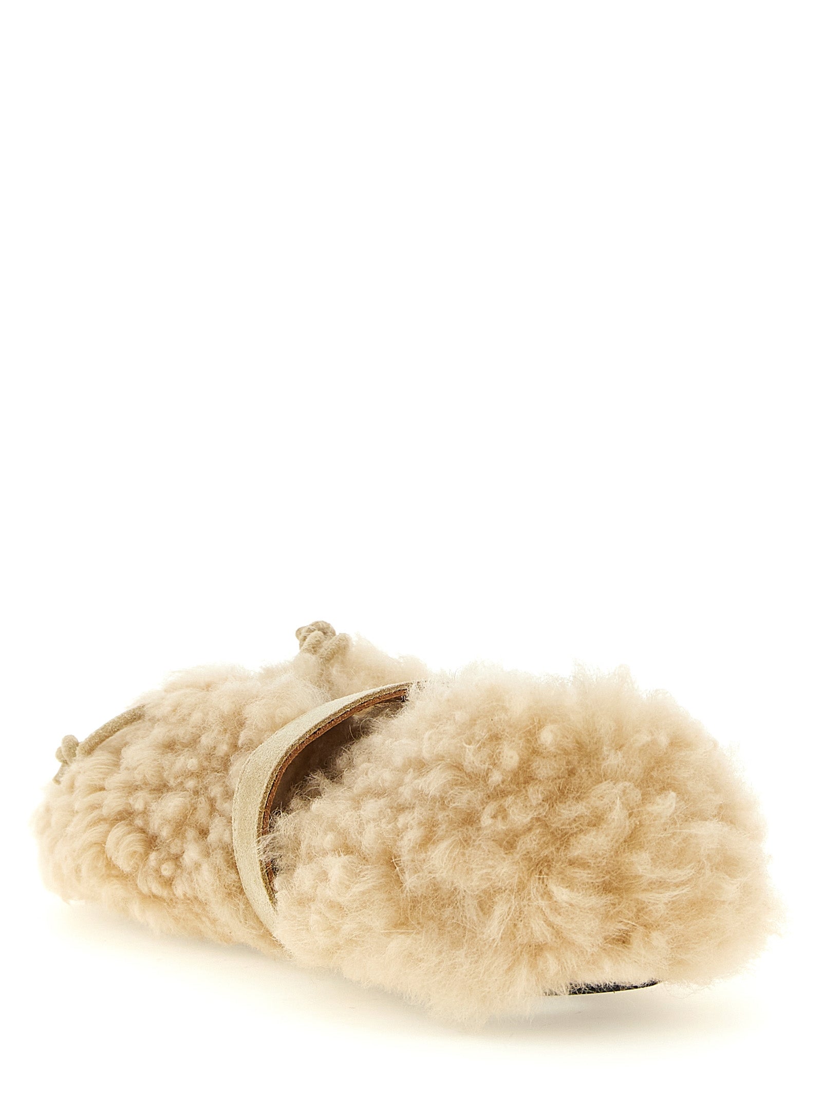 Marni Ballerinas aus beigem Lammleder
