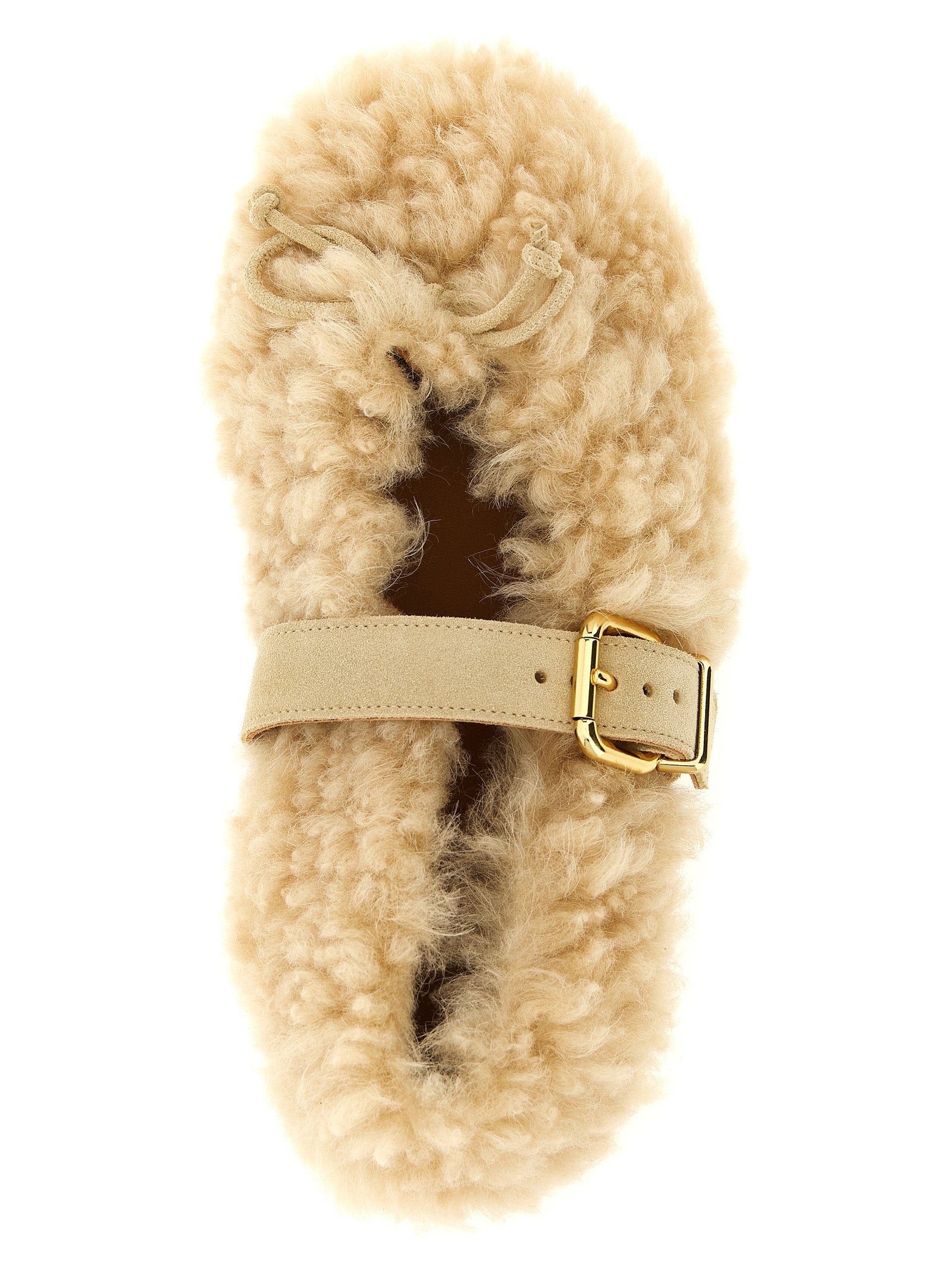 Marni Ballerinas aus beigem Lammleder