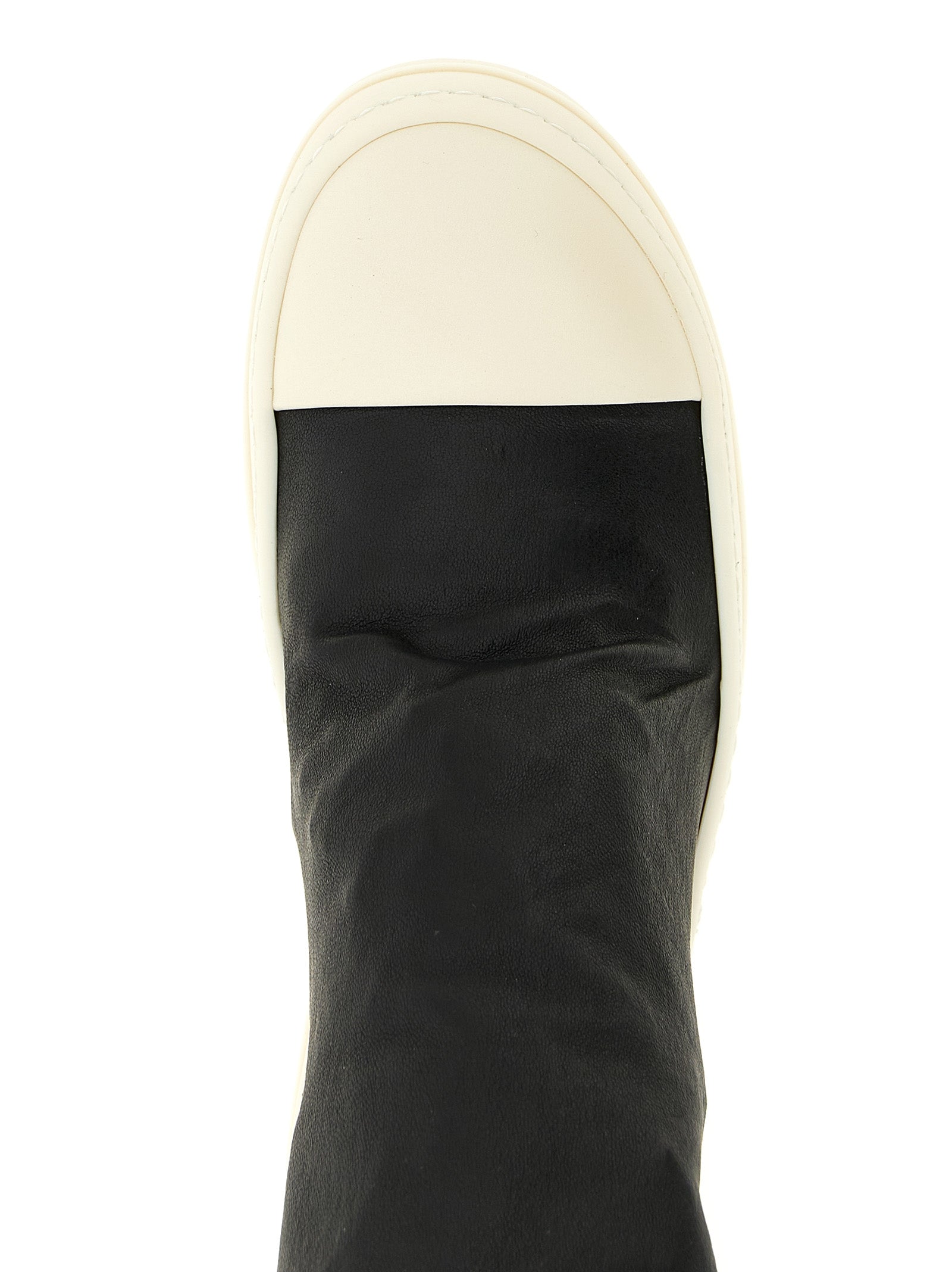 Rick Owens Schwarze Lammleder Over-the-Knee-Stiefel